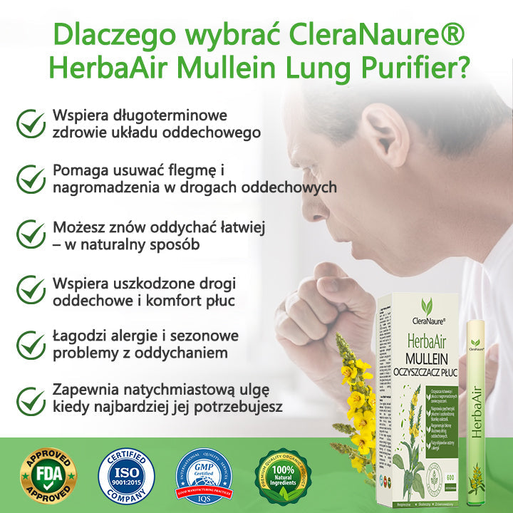 🌿CleraNaure® HerbaAir Mullein Oczyszczacz Płuc